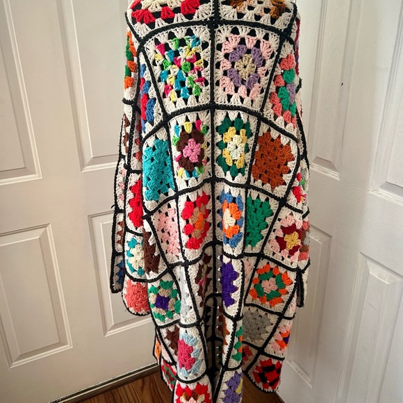 Boho Handmade Crocheted Granny Square Duster - Picture 2 of 3